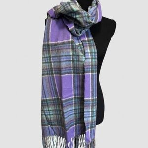 Talbot’s Cashmere Plaid Purple and Blue Women's Scarf